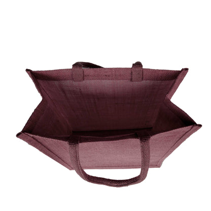 Burlap Jute Tote Shoulder Bags – Ideal for Travel, Weddings, Shopping & Promotional (Packs of 4)