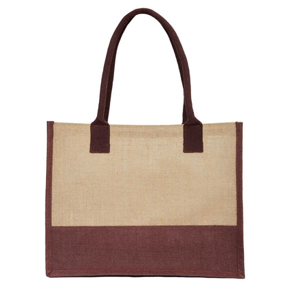 Jute Tote Bags – Red, Pink, Green & Orange – Reusable Burlap Bags for Shopping & Everyday Use (Set of 4)