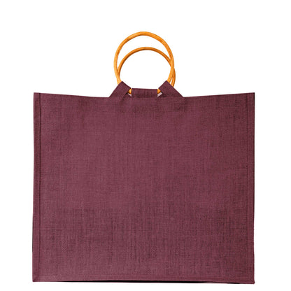 Jute Tote Bags for Wholesale – Reusable Burlap Bags with Cane Handles for Shopping & Beach (Set of 4)