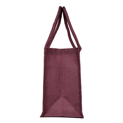 Jute Tote Bags – Ideal for Christmas Gifts, Weddings & Shopping – Deep Red, Pink, Green & Orange (Set of 4)