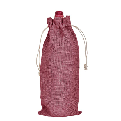 Coloured Jute Wine Bottle Gift Bags – Burlap Pouches with Drawstring, – Eco-Friendly Covers for Events, Parties, Christmas & Gifting (Set of 7)