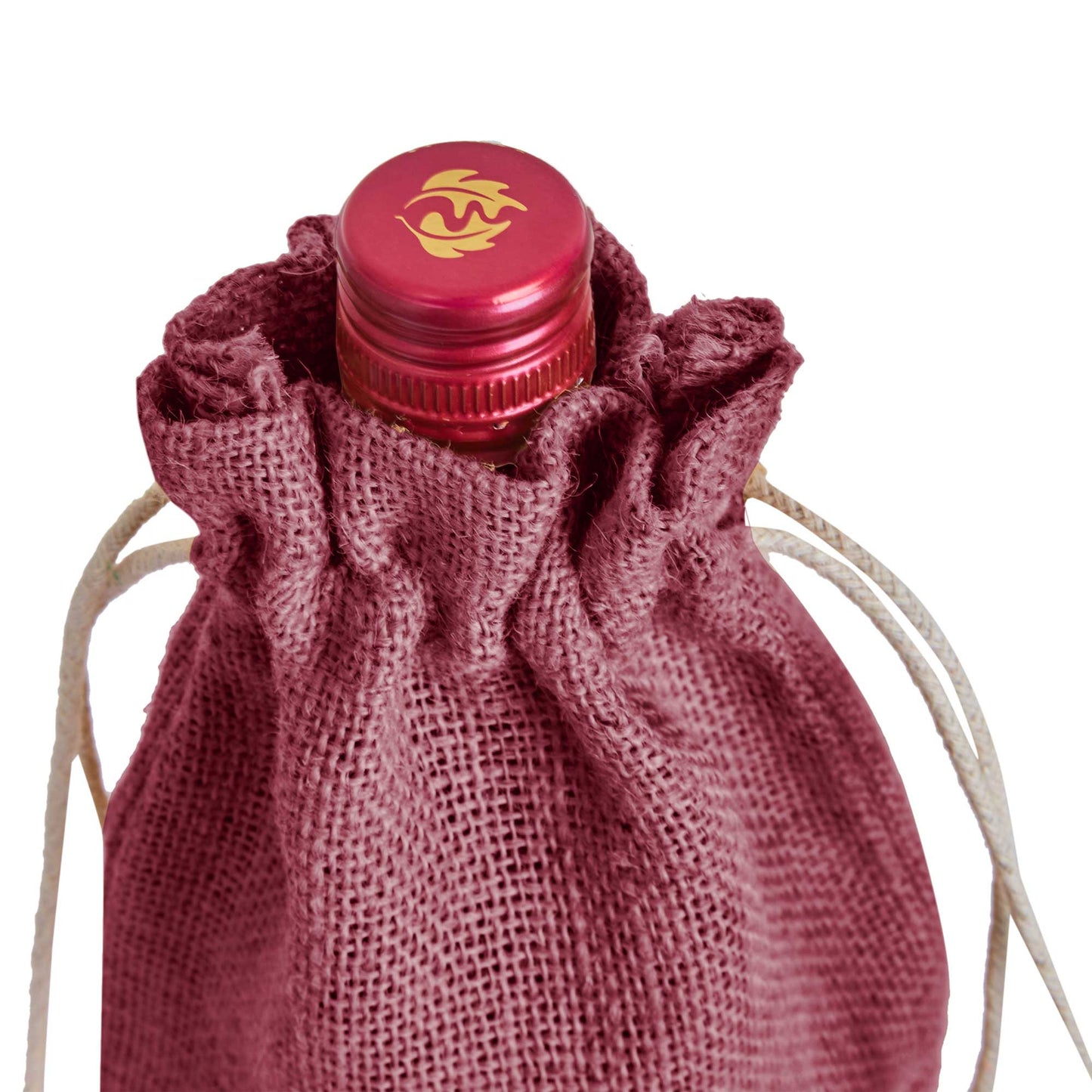 Coloured Jute Wine Bottle Gift Bags – Burlap Pouches with Drawstring, – Eco-Friendly Covers for Events, Parties, Christmas & Gifting (Set of 7)
