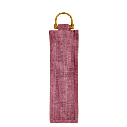 Coloured Reusable Jute Wine Bags with Cane Handles – New Year, Christmas, Gifting, Holidays & Party Favors (Packs of 7)