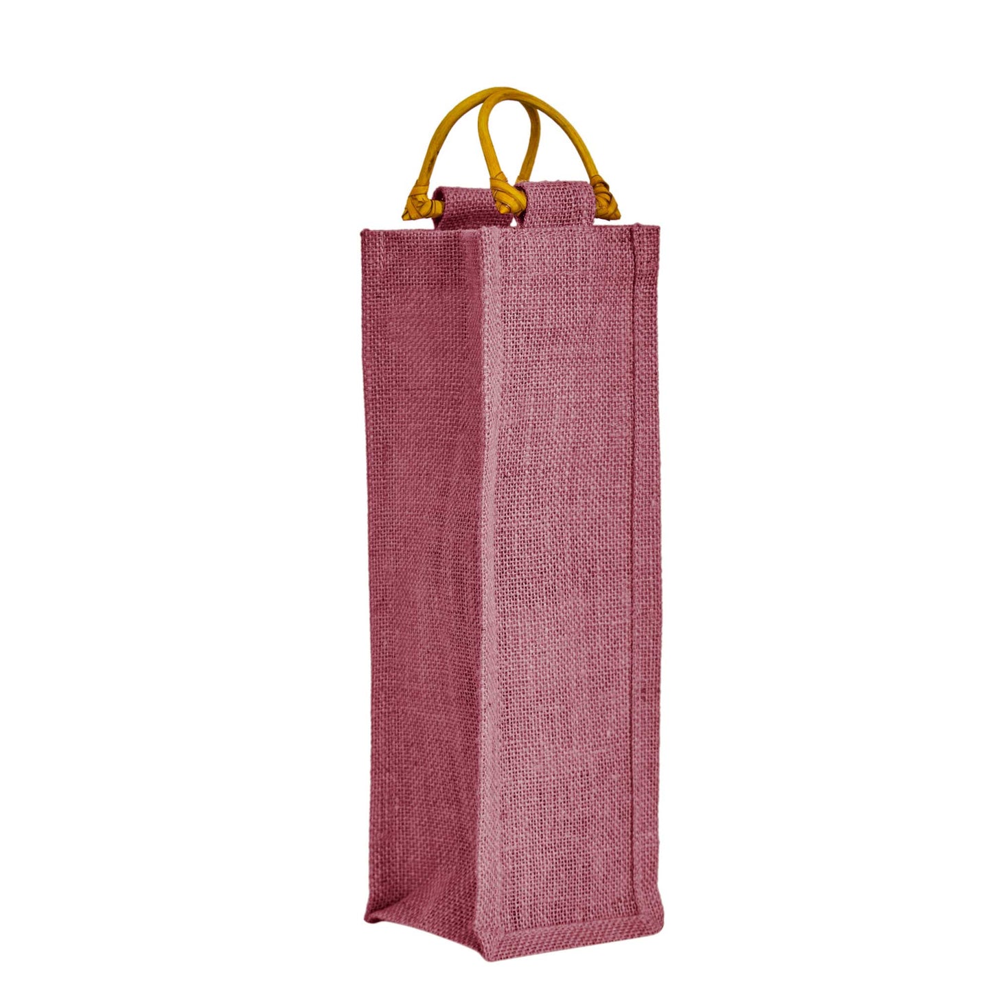 Coloured Reusable Jute Wine Bags with Cane Handles – New Year, Christmas, Gifting, Holidays & Party Favors (Packs of 7)