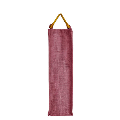 Coloured Reusable Jute Wine Bags with Cane Handles – New Year, Christmas, Gifting, Holidays & Party Favors (Packs of 7)