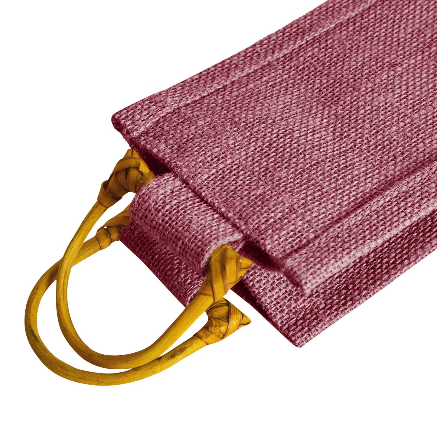 Coloured Reusable Jute Wine Bags with Cane Handles – New Year, Christmas, Gifting, Holidays & Party Favors (Packs of 7)