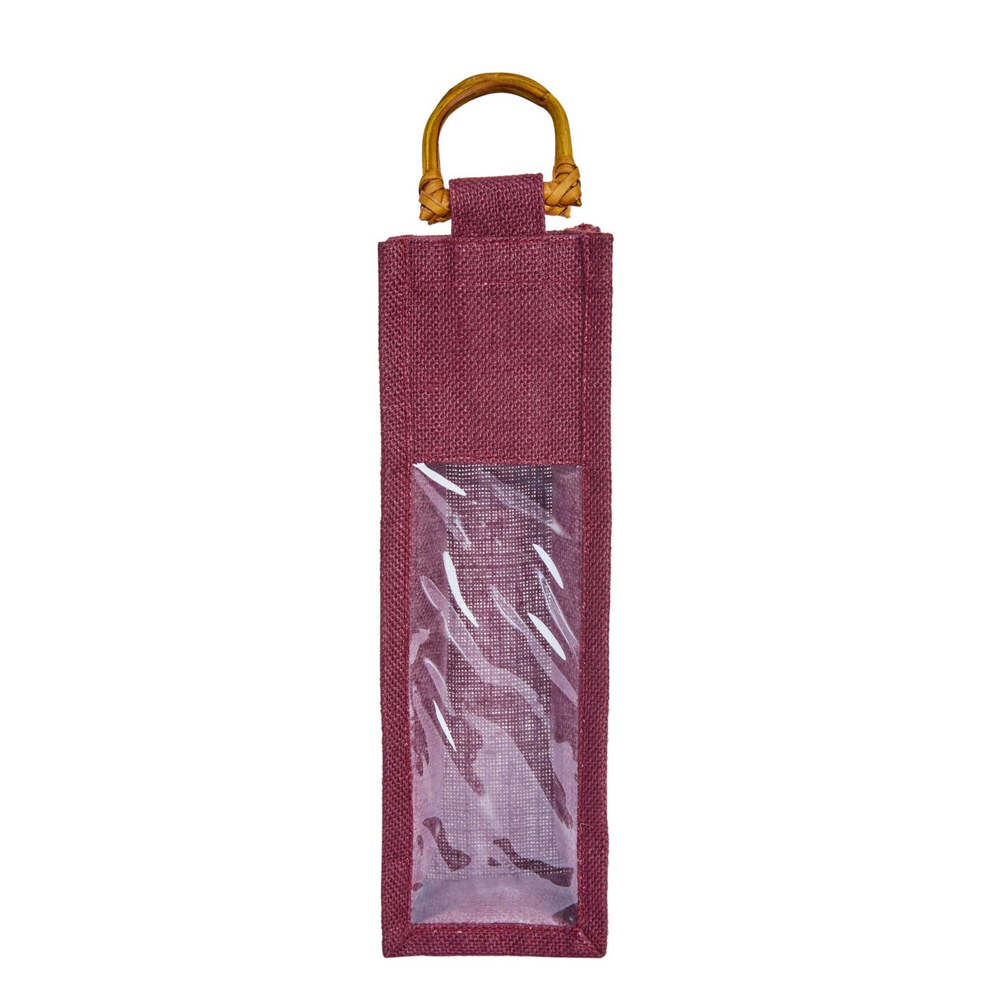 Wholesale Coloured Jute Wine Gift Bags with PVC Window – Reusable Single Bottle Carriers for Parties & Celebrations (Pack of 7)