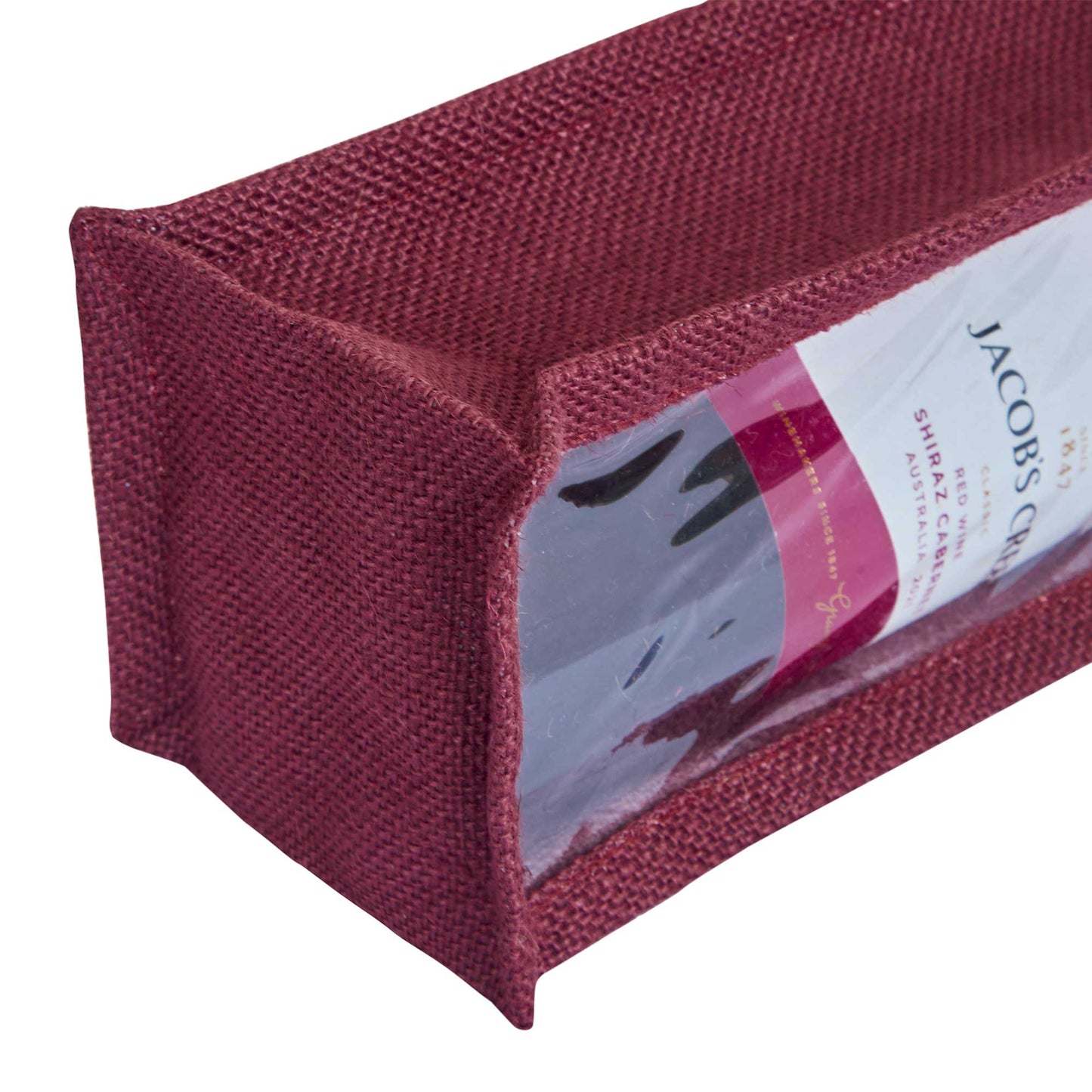 Wholesale Coloured Jute Wine Gift Bags with PVC Window – Reusable Single Bottle Carriers for Parties & Celebrations (Pack of 7)