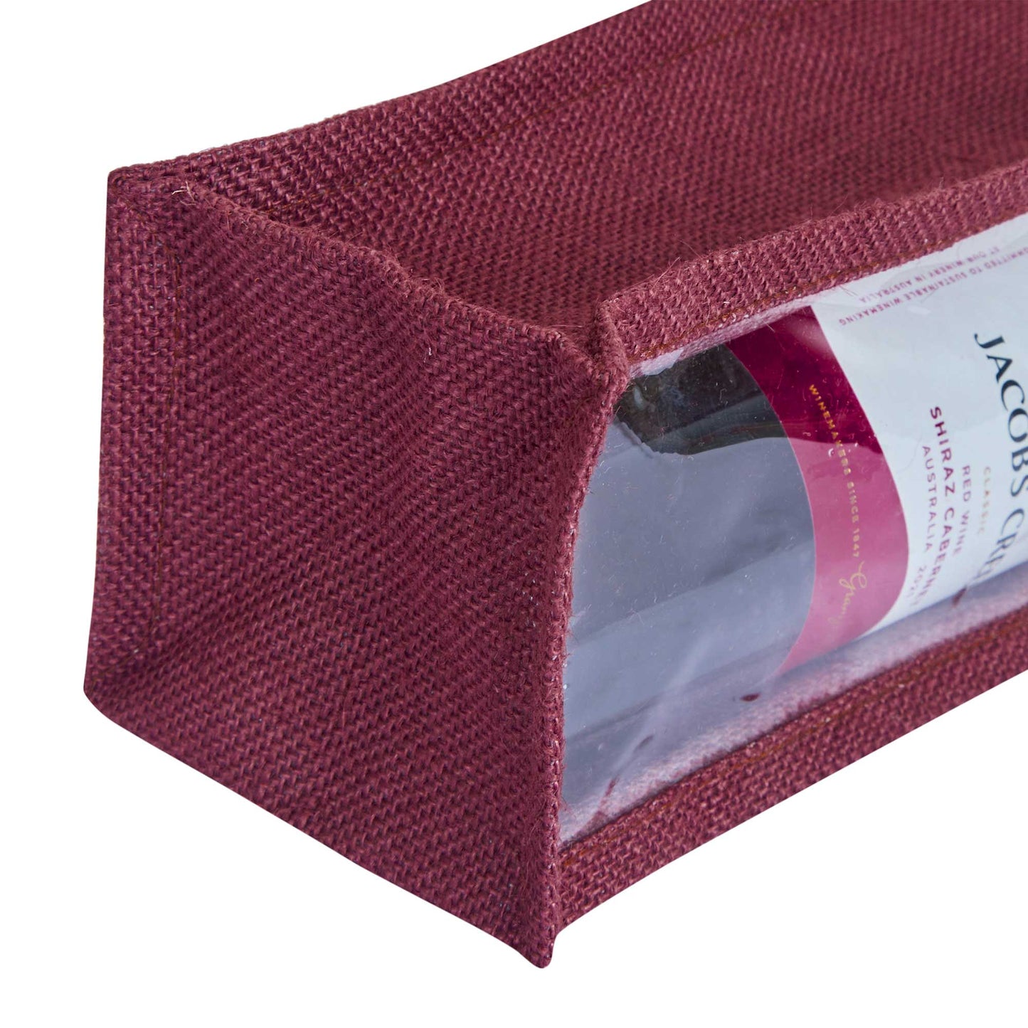 Reusable Jute Wine Gift Bags for Weddings, Parties, and Celebrations - Deep Red, Pink, Green & Orange Shades (Packs  of 6)