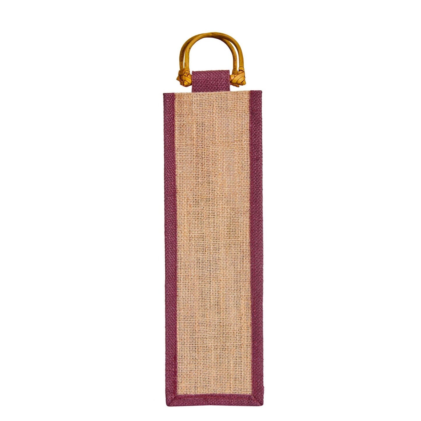 Jute Wine Gift Bags with Cane Handles –Coloured Single-Bottle Bag–  New Year, Weddings, Birthdays, Parties, Christmas & Special Occasion (Packs of 6)