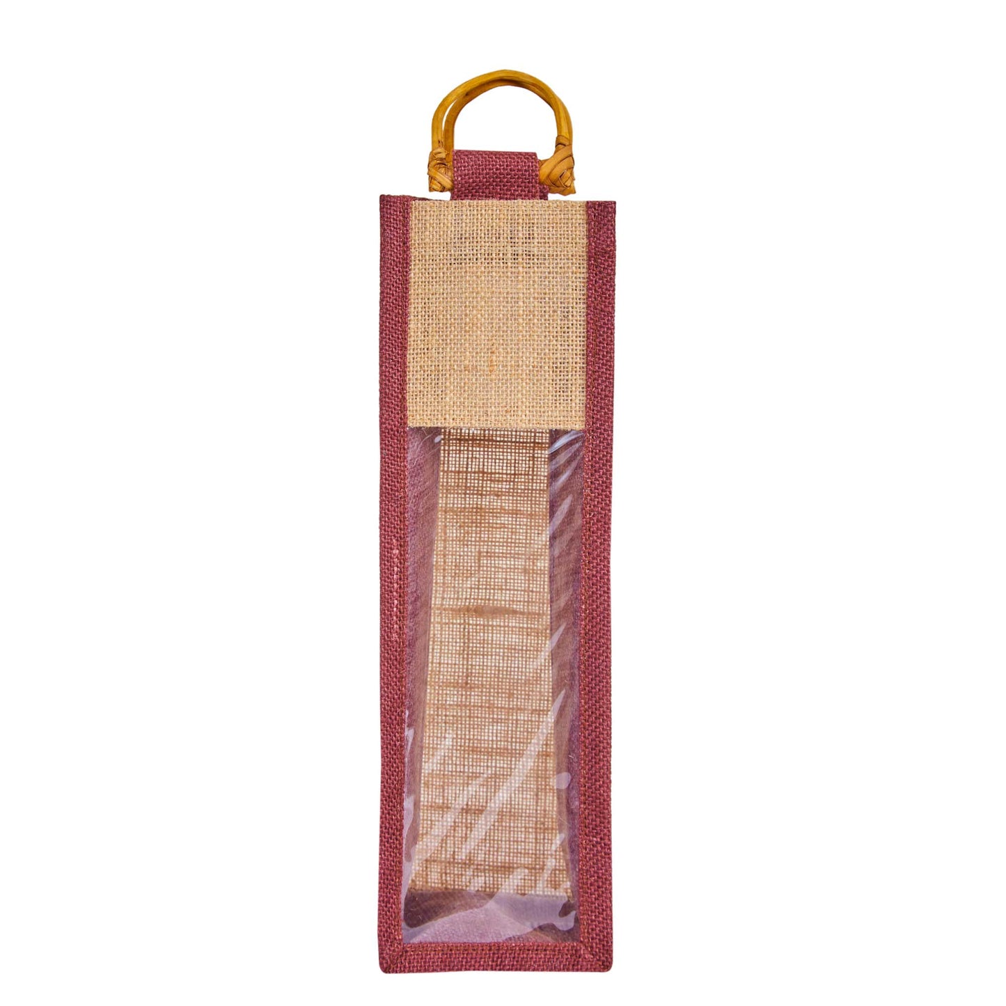 Jute Wine Gift Bags with PVC Window – Reusable Single-Bottle Carriers,  Ideal for Gifting, Weddings & Parties (Packs of 6)