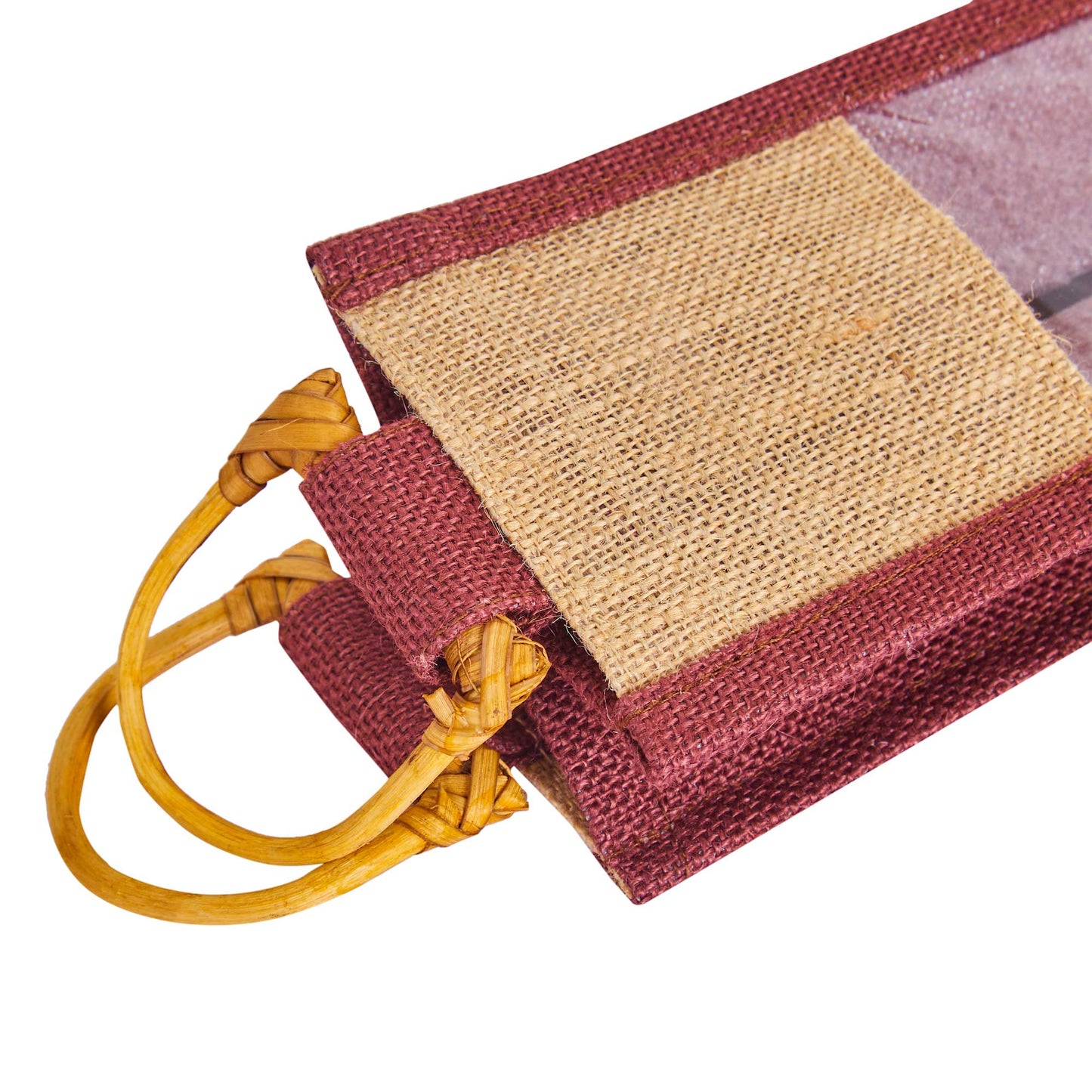 Jute Wine Gift Bags with PVC Window – Reusable Single-Bottle Carriers,  Ideal for Gifting, Weddings & Parties (Packs of 6)