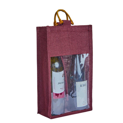 Jute Wine Gift Bags – Reusable 2-Bottle Colored Tote Bags – Weddings, Birthdays, Christmas, &  Special Occasions (Packs of 6)