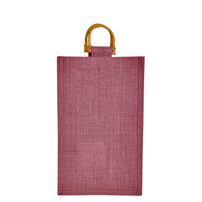 Coloured Jute Wine Burlap Gift Bags – Reusable 2-Bottle Totes, Gifting, Weddings, Parties & Holidays (Packs of 6)