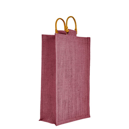 Coloured Jute Wine Burlap Gift Bags – Reusable 2-Bottle Totes, Gifting, Weddings, Parties & Holidays (Packs of 6)
