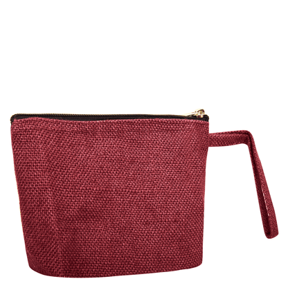 Colourful Jute Cosmetic Bags – Flat-Bottom Zippered Pouches for Makeup & Toiletries (Packs of 6)