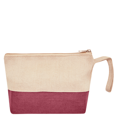 Jute Cosmetic Pouches – Travel-Friendly Zippered Burlap Bags for Makeup & Toiletries (Packs of 4)