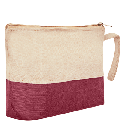 Jute Cosmetic Pouches – Travel-Friendly Zippered Burlap Bags for Makeup & Toiletries (Packs of 4)