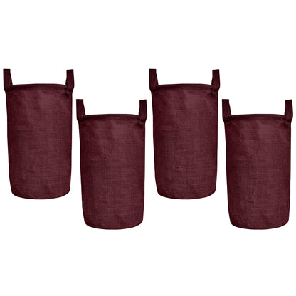 Jute Storage Bins – Set of 4 Foldable Baskets – Laundry Basket Decorative Woven Storage Basket with Handles for Living Room, Bedroom