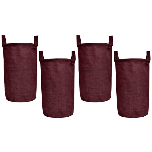 Jute Storage Bins – Set of 4 Foldable Baskets – Laundry Basket Decorative Woven Storage Basket with Handles for Living Room, Bedroom