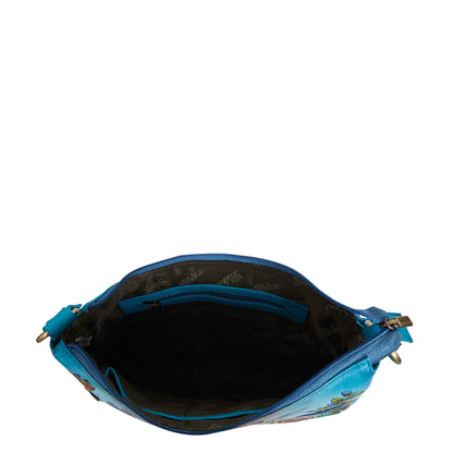 Elegant and Functional Hand-Painted Leather Rose Bag