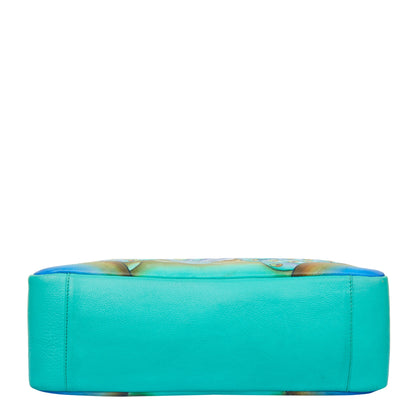 Peacock Hand-Painted Business Bag