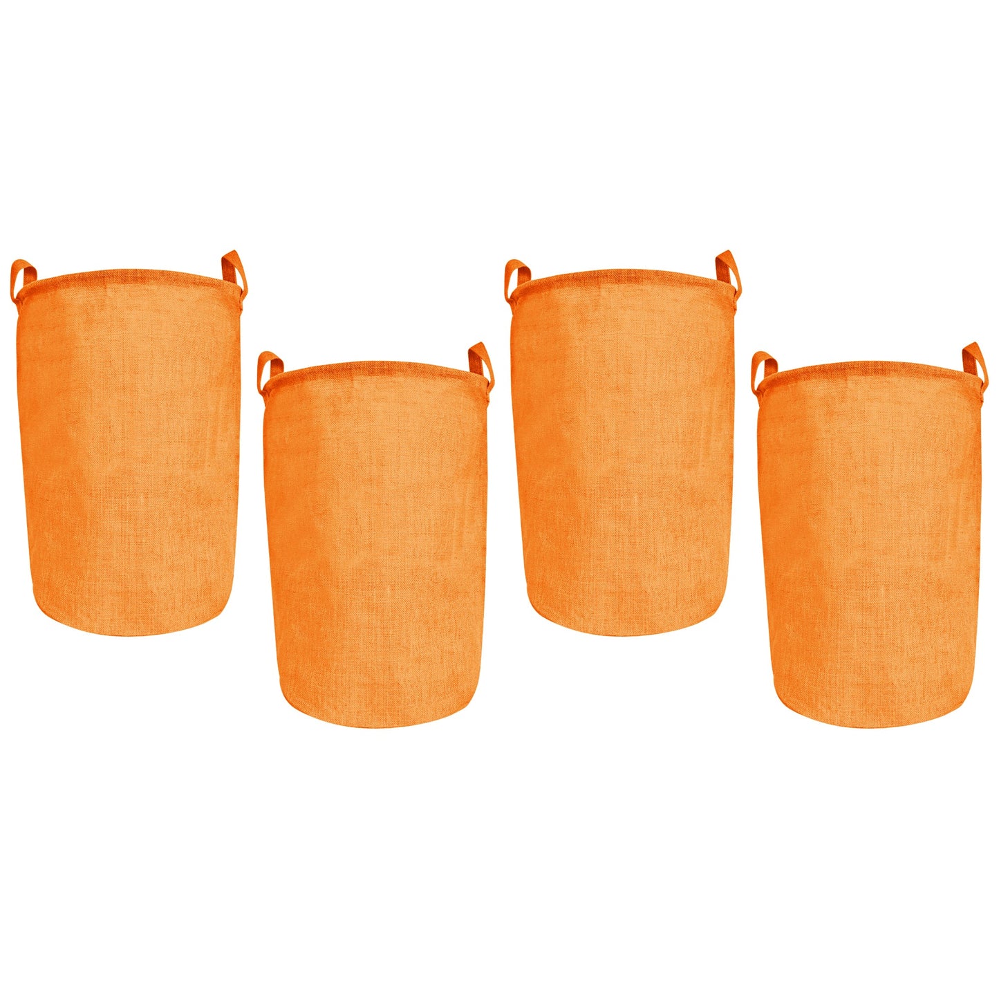 Jute Storage Bags – Laundry Storage Basket with Handles for Living Room, Bedroom – Clothes & Household Storage (Packs of 4)