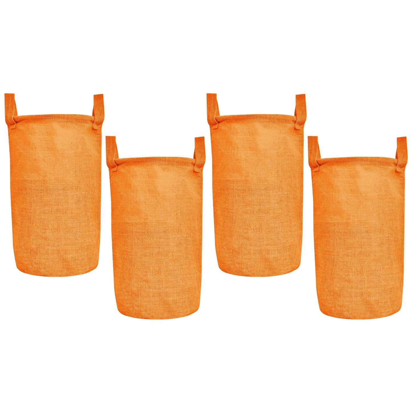 Jute Storage Bins – Set of 4 Foldable Baskets – Laundry Basket Decorative Woven Storage Basket with Handles for Living Room, Bedroom