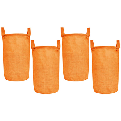 Jute Storage Bins – Set of 4 Foldable Baskets – Laundry Basket Decorative Woven Storage Basket with Handles for Living Room, Bedroom