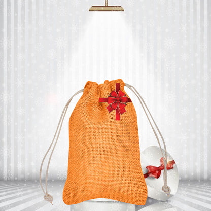 Coloured  Burlap Gift Bags Jute Drawstring Pouches for Weddings, Christmas, New Year, Parties, and Birthday Gifts (8-Pack )
