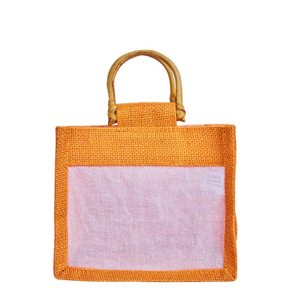 Coloured Jute Gift Bags with Organza Burlap Pouches for Wedding Favors, Party  & Gift (Packs of 7 )