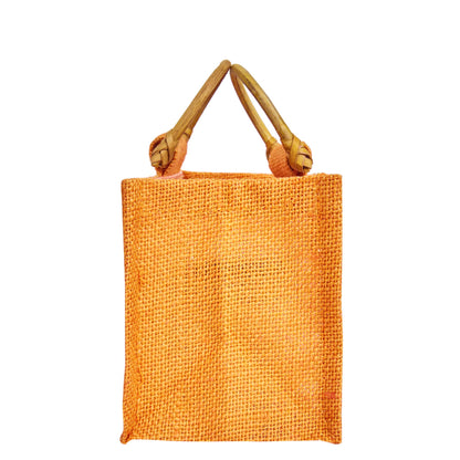 Coloured Jute Gift Bags with Organza Panels –Pouches for Weddings, Birthdays, Christmas, New Year (7 Pcs)