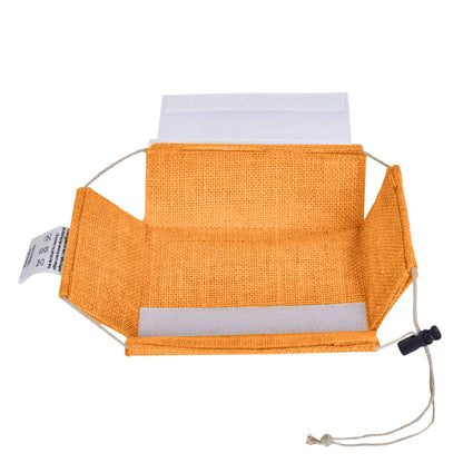 Coloured  Jute Gift Boxes with Drawstring & PVC Window – Burlap Baskets for Weddings, Events & Gifting (7 Pcs)