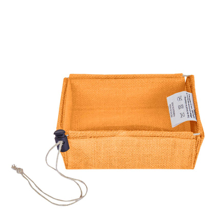 Coloured  Jute Gift Boxes with Drawstring & PVC Window – Burlap Baskets for Weddings, Events & Gifting (7 Pcs)