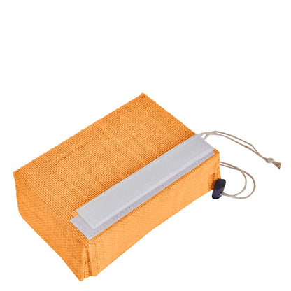 Coloured  Jute Gift Boxes with Drawstring & PVC Window – Burlap Baskets for Weddings, Events & Gifting (7 Pcs)