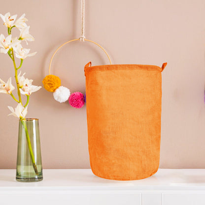 Jute Storage Bags – Laundry Storage Basket with Handles for Living Room, Bedroom – Clothes & Household Storage (Packs of 4)