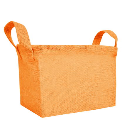 Jute Storage Baskets – Rectangular Organizer Bins with Handles  – Mini Hampers for Small Clothes, Toys & Shoes (Set of 4)