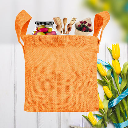 Jute Storage Baskets – Rectangular Organizer Bins with Handles for Living Room, Bedroom – Ideal for Storing Toys, Books, and Small Items (Packs of 4)