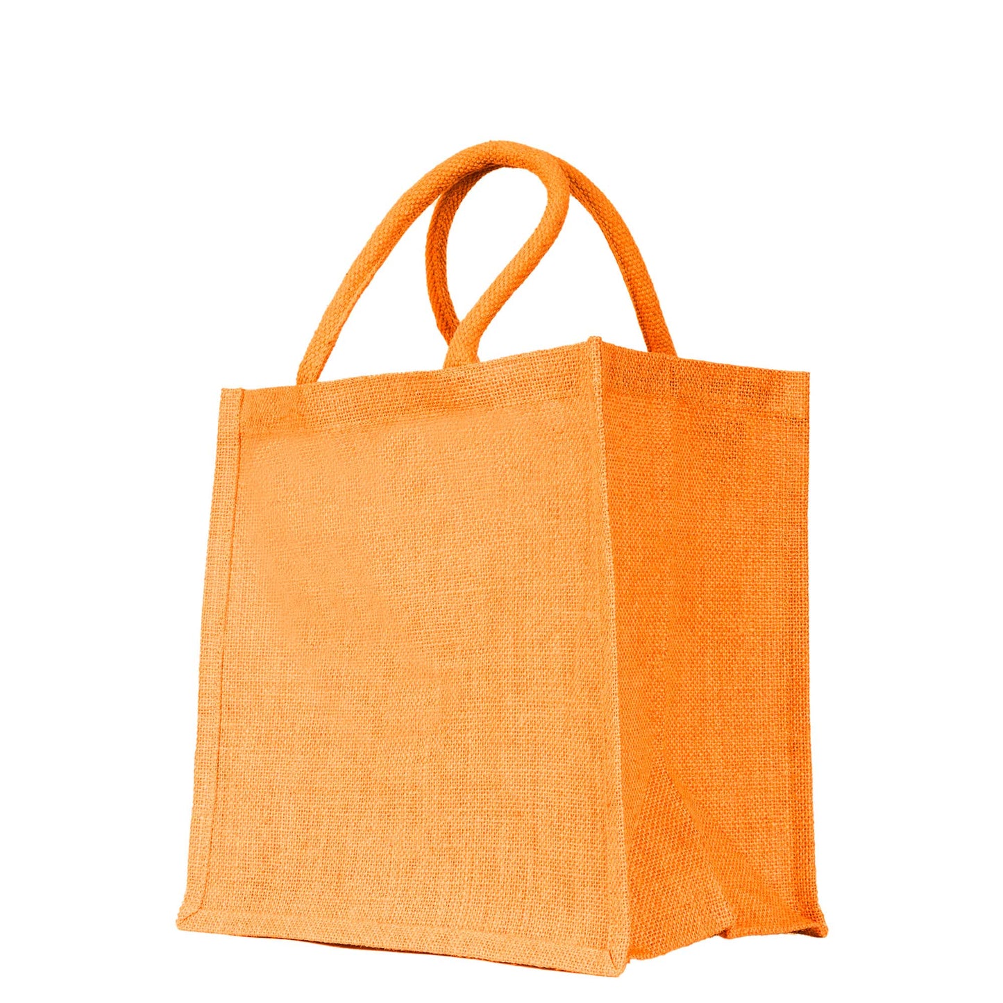 Jute Shopping Bags – Red, Pink, Green & Orange – Reusable Burlap Totes for Gifts, Promotions & More (Packs of 4)