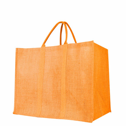 Jute Shopping Bags – Red, Pink, Green & Orange – Reusable Burlap Totes for Gifting, Promotions & Everyday Use (Packs of 4)