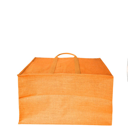 Jute Shopping Bags – Red, Pink, Green & Orange – Reusable Burlap Totes for Gifting, Promotions & Everyday Use (Packs of 4)