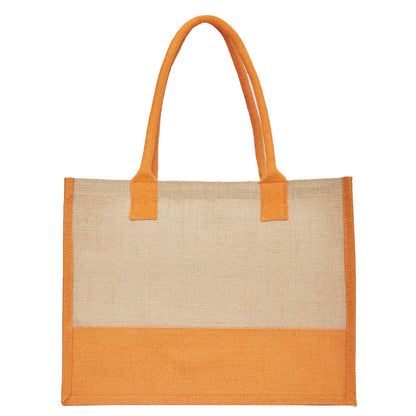 Jute Tote Bags – Red, Pink, Green & Orange – Reusable Burlap Bags for Shopping & Everyday Use (Set of 4)