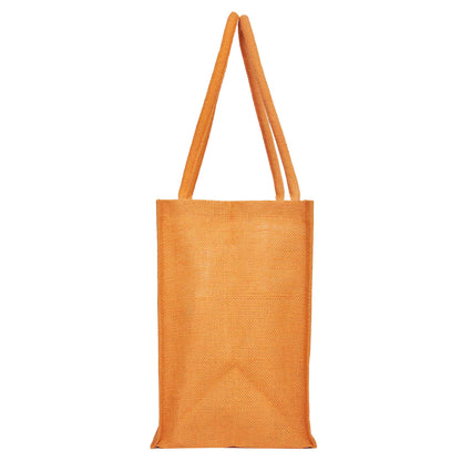 Jute Tote Bags – Red, Pink, Green & Orange – Reusable Burlap Bags for Shopping & Everyday Use (Set of 4)