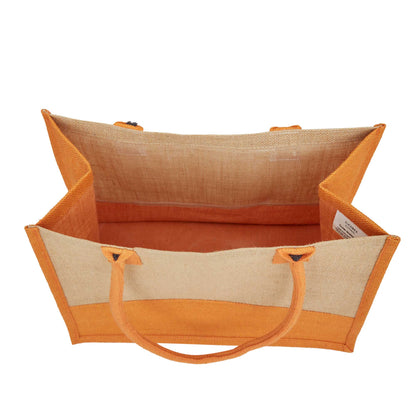 Jute Tote Bags – Red, Pink, Green & Orange – Reusable Burlap Bags for Shopping & Everyday Use (Set of 4)