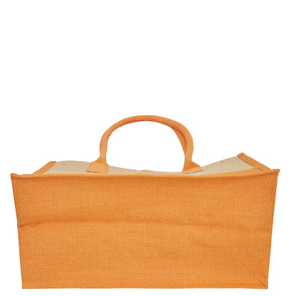 Jute Tote Bags – Red, Pink, Green & Orange – Reusable Burlap Bags for Shopping & Everyday Use (Set of 4)