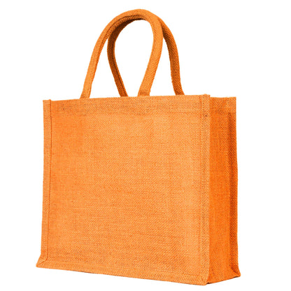 Jute Burlap Wholesale Shopping Bags in Red, Pink, Green & Orange – Perfect for Thanksgiving, Weddings, Travel & more (Set of 4)