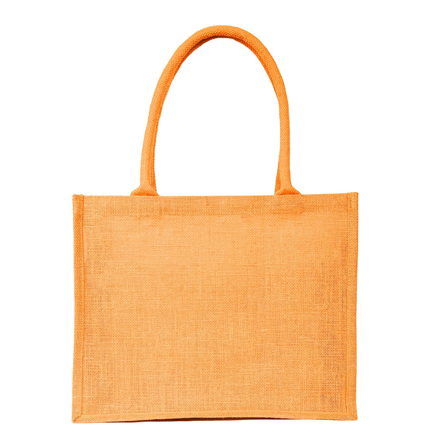 Jute Tote Bags – Shopping, Gifting, Weddings, Travel, Promotional–Deep Red, Pink, Green, Orange (Set of 4)