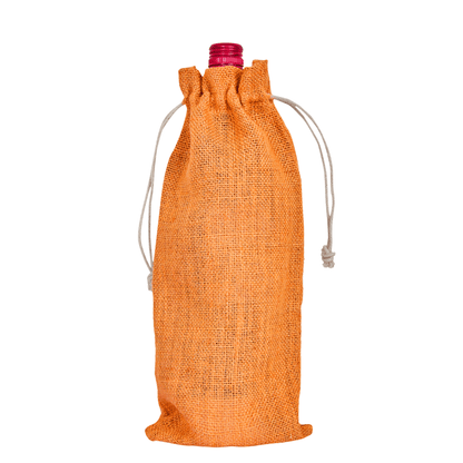 Coloured Jute Wine Bottle Gift Bags – Burlap Pouches with Drawstring, – Eco-Friendly Covers for Events, Parties, Christmas & Gifting (Set of 7)