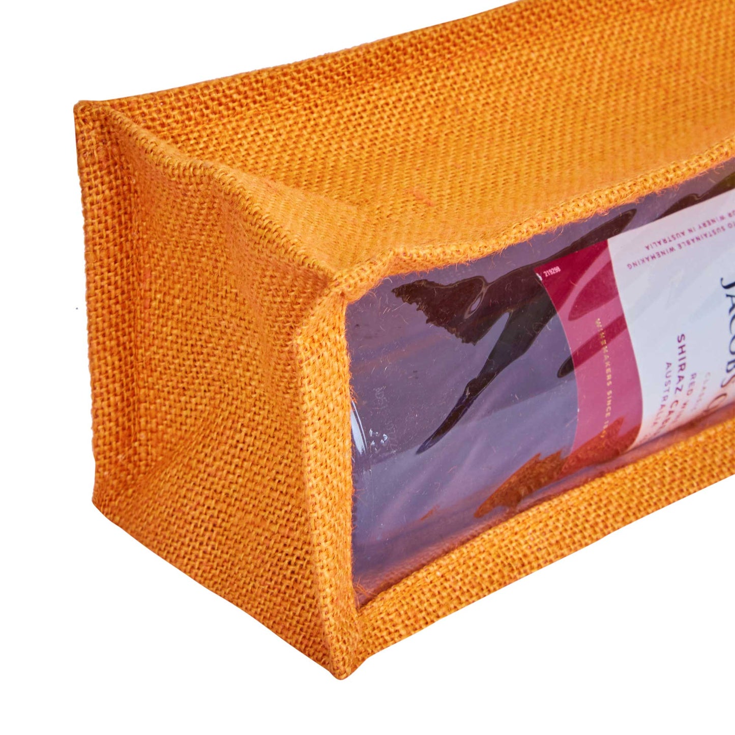 Wholesale Coloured Jute Wine Gift Bags with PVC Window – Reusable Single Bottle Carriers for Parties & Celebrations (Pack of 7)