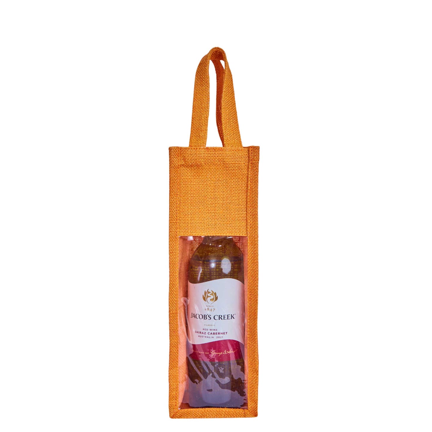 Reusable Jute Wine Gift Bags for Weddings, Parties, and Celebrations - Deep Red, Pink, Green & Orange Shades (Packs  of 6)